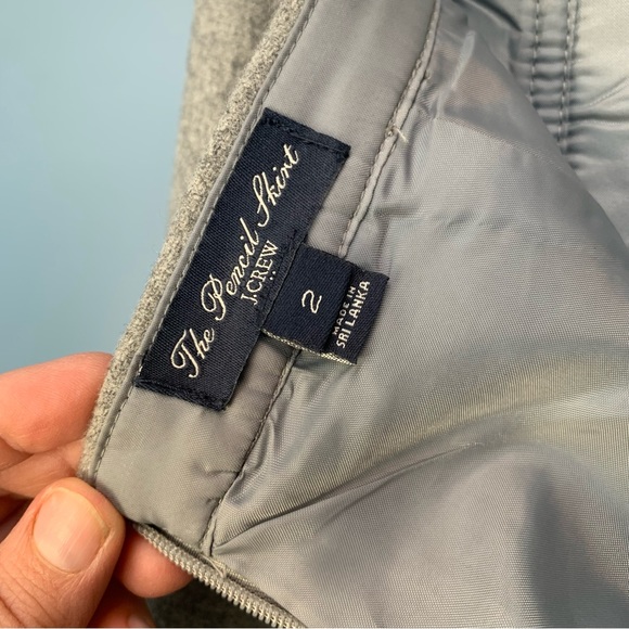 J. Crew Light Grey Wool Pencil Skirt with Zippers - Picture 4 of 8